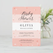 Invitation pour une Baby Shower Fille avec des ray (Debout devant)