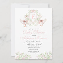 Invitation pour une Baby Shower Fille Canard Fou P