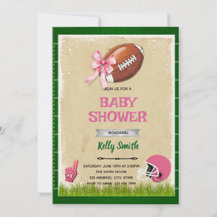 Invitation pour une baby shower fille de football