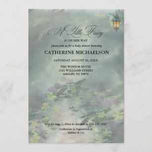 Invitation pour une Baby Shower Fille Fée de la Fo