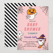 Invitation pour une baby shower fille thème fantôm (Devant / Derrière)