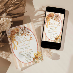 Invitation pour une Baby Shower Fleurie Petite Cit