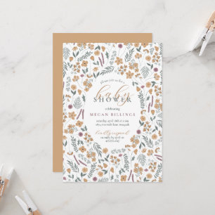 Invitation pour une baby shower fleurs sauvages -