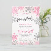 Invitation pour une Baby Shower Flocon de Neige (Debout devant)