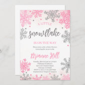Invitation pour une Baby Shower Flocon de Neige (Devant / Derrière)
