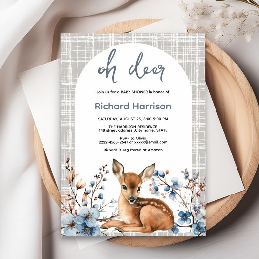 Invitation pour une baby shower : forêt rustique,