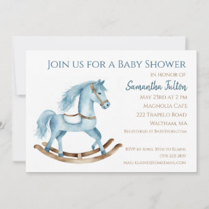 Invitation pour une Baby Shower Garçon Cheval à Ba