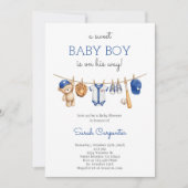 Invitation pour une Baby Shower Garçon de Baseball (Devant)