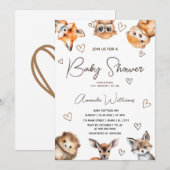 Invitation pour une baby shower garçon fille thème (Devant / Derrière)