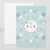 Invitation pour une Baby Shower Garçon Flocon de N (Devant / Derrière)