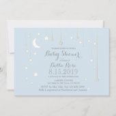 Invitation pour une Baby Shower Garçon Lune et Éto (Devant)