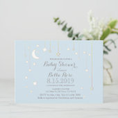 Invitation pour une Baby Shower Garçon Lune et Éto (Debout devant)