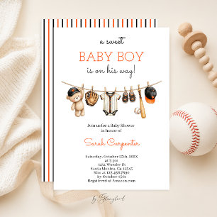 Invitation pour une Baby Shower Garçon sur le thèm