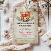 Invitation pour une Baby Shower Garçon Tracteur Ro