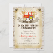 Invitation pour une Baby Shower Garçon Tracteur Ro (Devant)