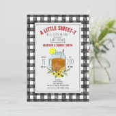 Invitation pour une Baby Shower Gingham Tea Floral (Debout devant)