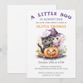 Invitation pour une Baby Shower Halloween Little B (Devant / Derrière)