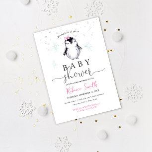 Invitation pour une Baby Shower hivernale sur le t