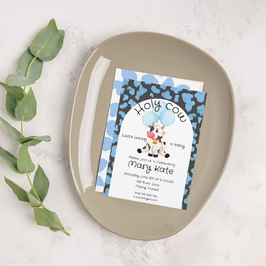 Invitation pour une Baby Shower Holy Cow