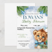 Invitation pour une baby shower Lion (Devant / Derrière)