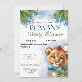 Invitation pour une baby shower Lion