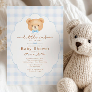 Invitation pour une Baby Shower Little Cub Blue Gi