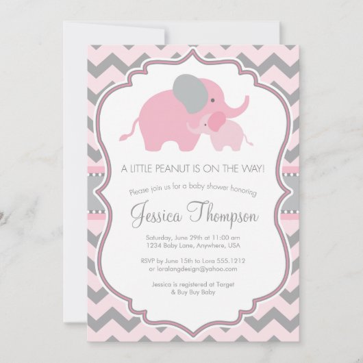 Invitation pour une Baby Shower Little Peanut (Devant)