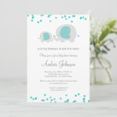 Invitation pour une Baby Shower Little Peanut Bleu (Debout devant)