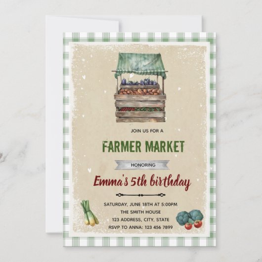 Invitation pour une baby shower Locally Grown (Devant)