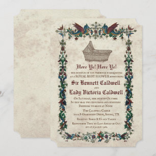 Invitation pour une Baby Shower Médiévale Renaissa