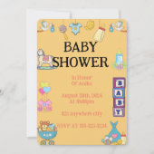 Invitation pour une baby shower orange (Devant)