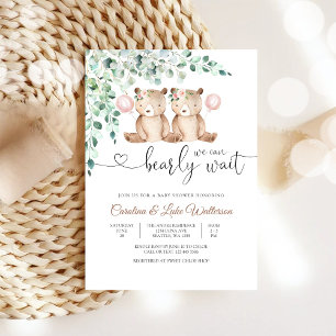 Invitation pour une Baby Shower Ourson Fille