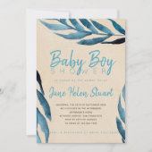 Invitation pour une baby shower pour garçon avec f (Devant)