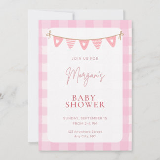 Invitation pour une Baby Shower Rose | Invitation 
