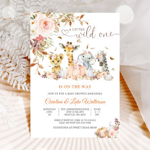 Invitation pour une Baby Shower Safari Sauvage