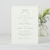 Invitation pour une baby shower Sage Bow (Debout devant)