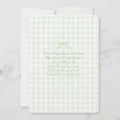 Invitation pour une baby shower Sage Bow (Dos)
