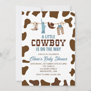 Invitation pour une baby shower sur le thème cowbo