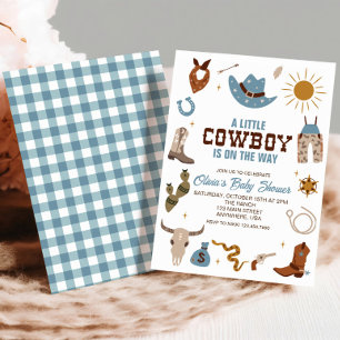 Invitation pour une baby shower sur le thème cowbo