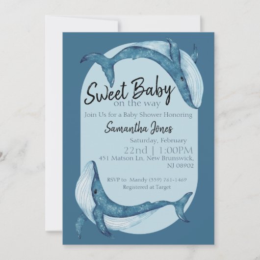 Invitation pour une baby shower sur le thème de l' (Devant)