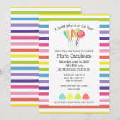 Invitation pour une Baby Shower sur le thème des b (Devant / Derrière)