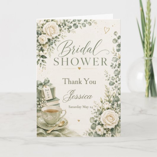 Invitation pour une Baby Shower sur le thème du th (Devant)