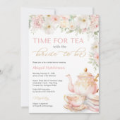 Invitation pour une Baby Shower sur le thème du th (Devant)