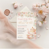 Invitation pour une Baby Shower sur le thème du th