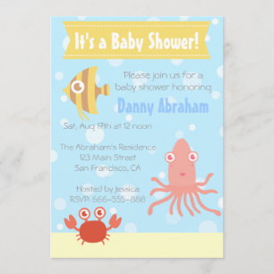 Invitation pour une Baby Shower sur le thème Sous-