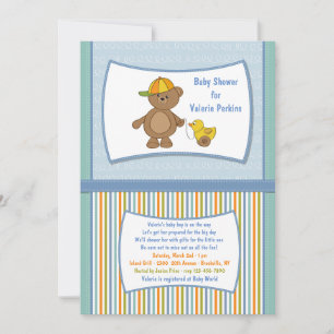 Invitation pour une baby shower Teddy Guy