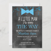 Invitation pour une baby shower thème petit homme  (Devant)