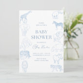 Invitation pour une baby shower thème sauvage  (Debout devant)