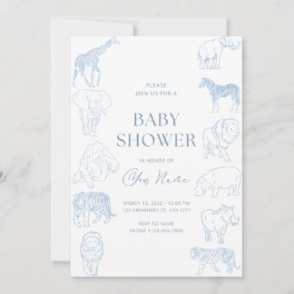 Invitation pour une baby shower thème sauvage 