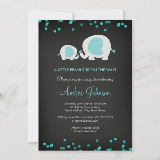 Invitation pour une Baby Shower thème Tableau Noir (Devant)